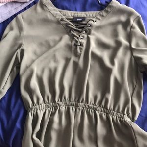 Flowy army green dress